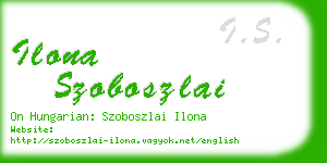 ilona szoboszlai business card